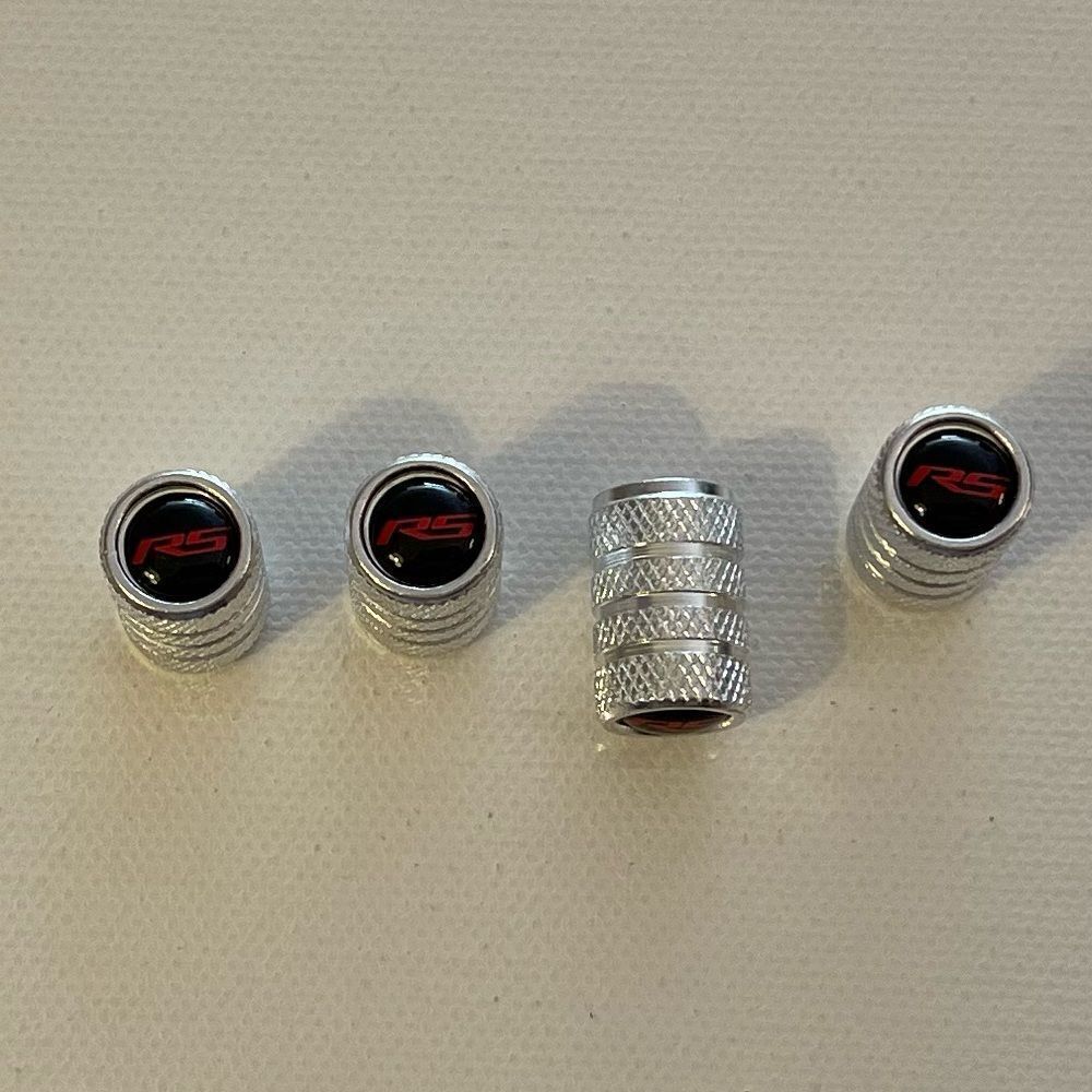 RS Rally Sport Valve Stem Caps in Silver Set of 4 NWT